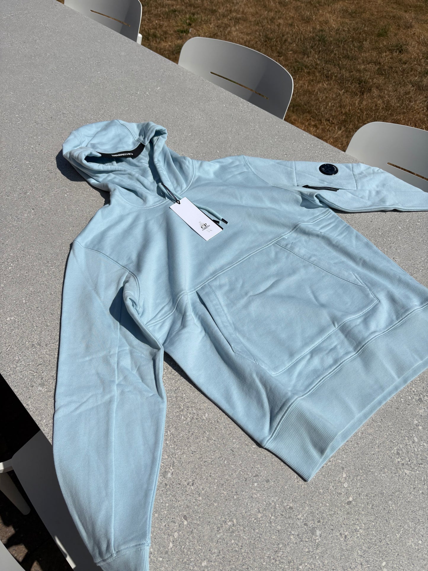 CP company hoodie light blue