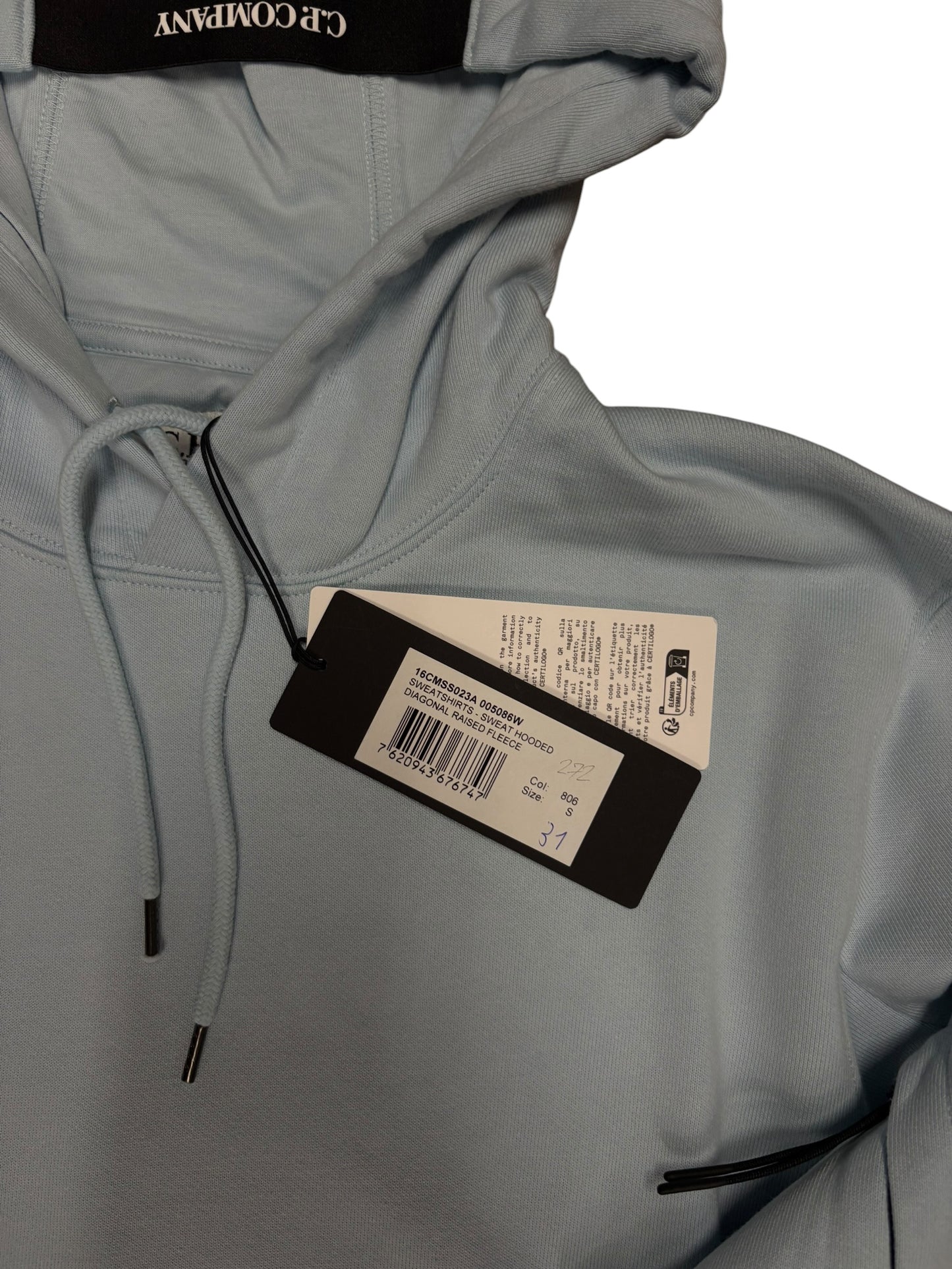 CP company hoodie light blue