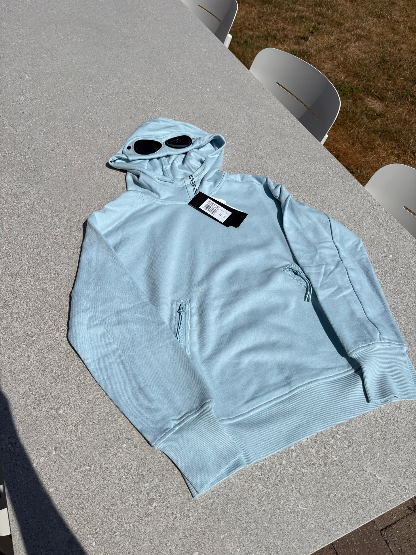 CP company hoodie light blue